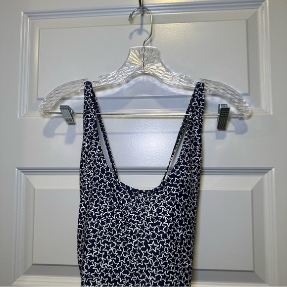 Gap Navy/White Star Print Cross Back One Piece Swimsuit size L - Picture 4 of 12